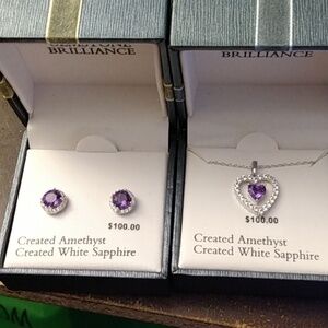* CLEARANCE * Gemstone Brilliance Lab Created Amethyst & White Sapphire Set
